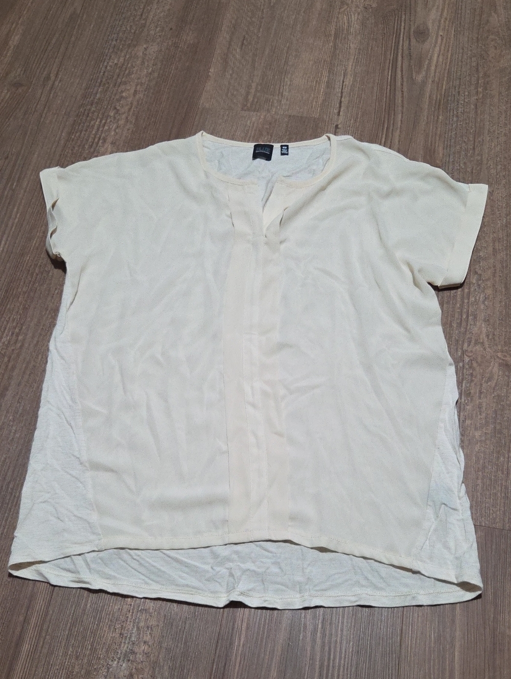 Light Cream Saks Split-Neck Women's Top